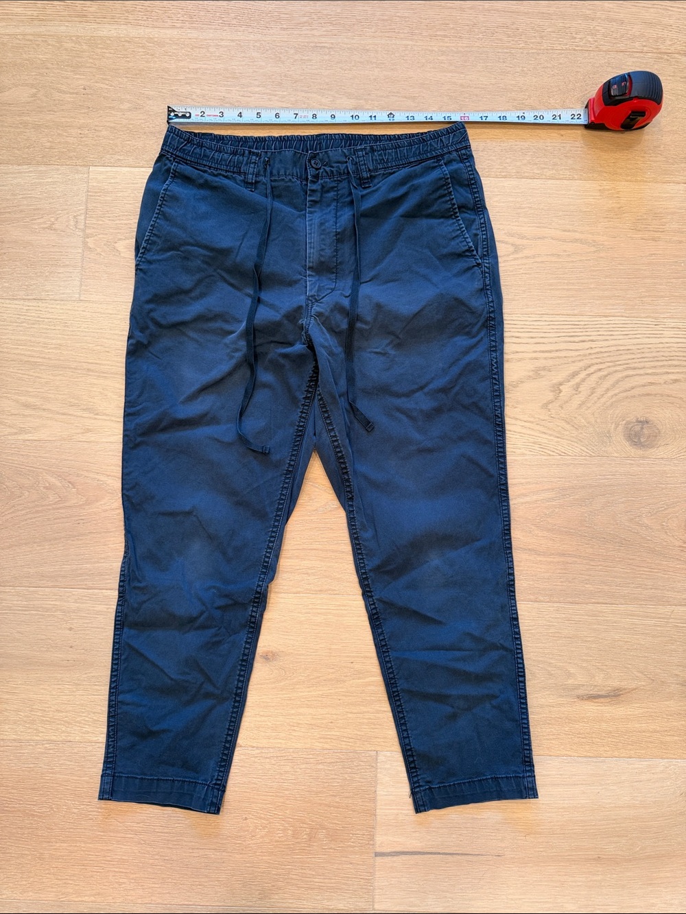 Muji Men's Dark Navy Ankle Length Chinos